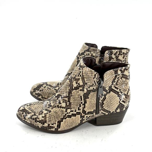 Unionbay Natural Snakeskin Tabby Boots 6 NWOT Ankle Booties Tan Brown Western - Picture 5 of 8